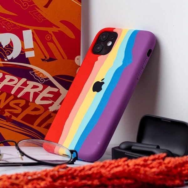 Fashion Rainbow Silicone Back Cover For iPhone