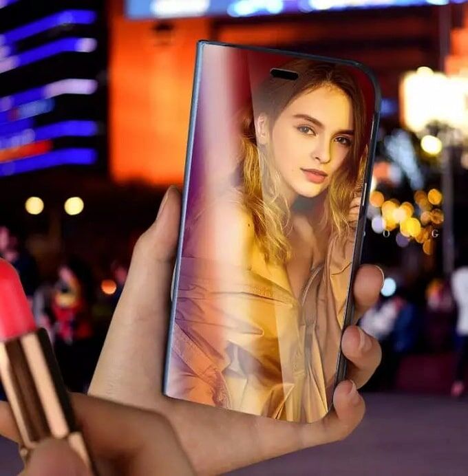 Luxury Mirror Clear View Standing Flip Cover For Apple iPhone / Samsung Luxury Mirror Clear View Standing Flip Cover For Apple iPhone / Samsung