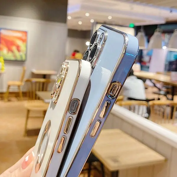 iPhone 14 Pro Max Luxury Plating Camera Protection Logo Cut Soft Case-12