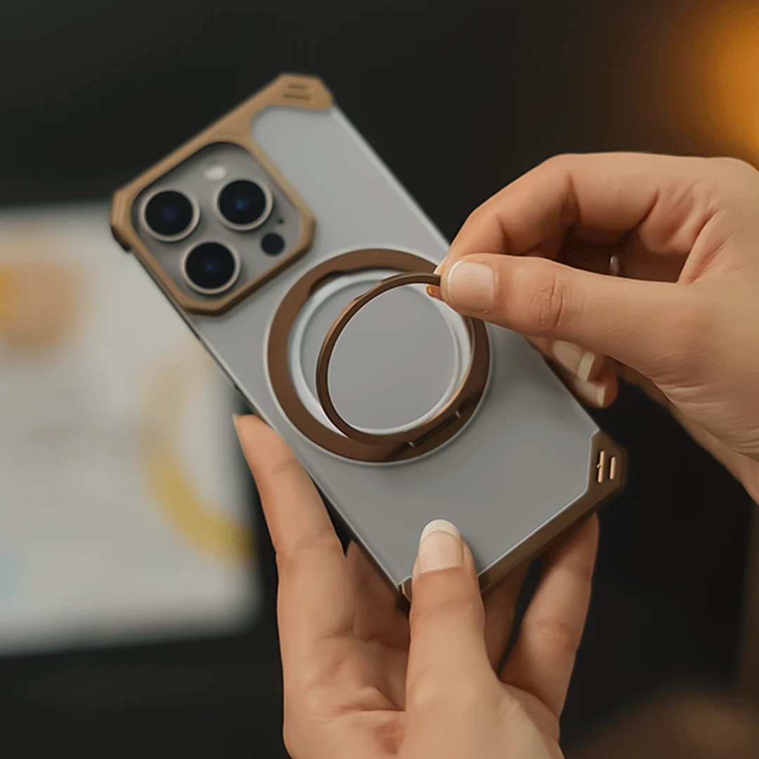 iPhone 16 Series Ultra-Slim Frameless Metal Stand Case-12