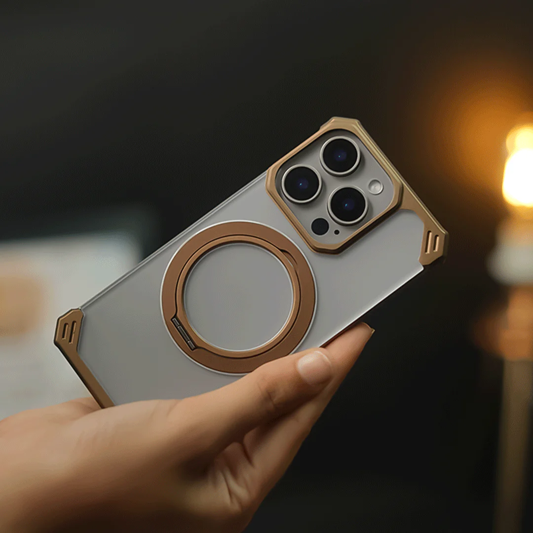 iPhone 16 Series Ultra-Slim Frameless Metal Stand Case-16