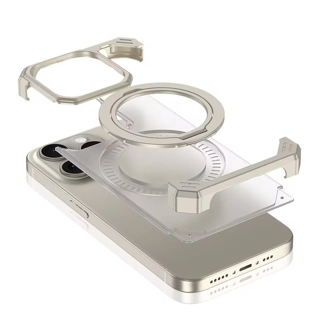 iPhone 16 Series Ultra-Slim Frameless Metal Stand Case-4