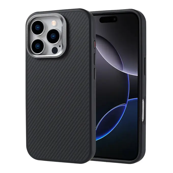Carbon Fiber MagSafe Case for iPhone 16 Pro Max with Metal Frame Camera Protection-2